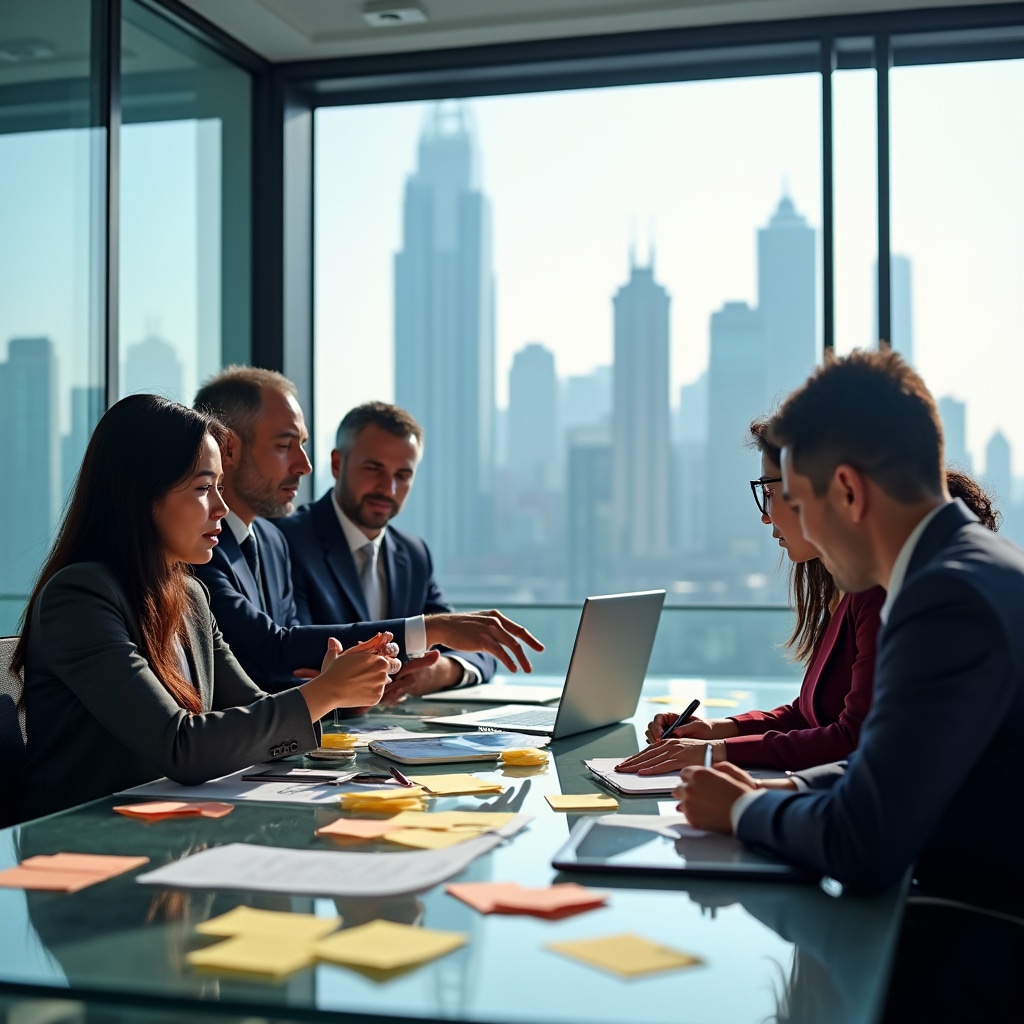 Echipă colaborând folosind metodologii Agile